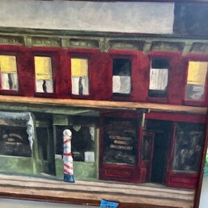 Vintage Urban Street Scene Painting